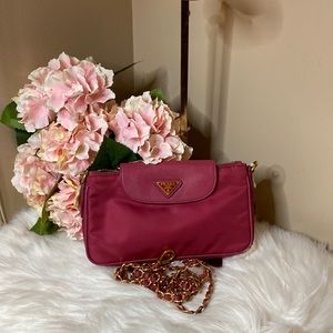 Prada Red Cherry Tessuto sling bag